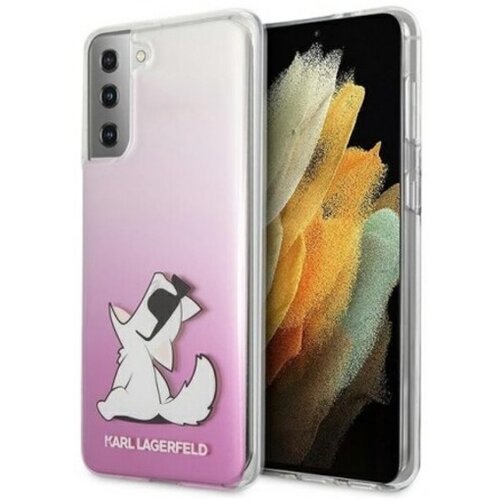 Karl Lagerfeld Klhcs21mcfnrcpi za samsung galaxy s21 plus g996 prozorno pink trda zaščita - choupette fun Cene