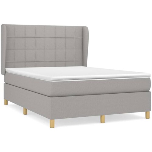 Maison Chic Box spring postelja - Vzmetna postelja z vzmetnico svetlo siva 140x200 cm blago SL13438, (21901423) Cene