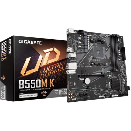 Matična ploča Gigabyte MB [B550M K]; AM4; 4xDDR4; 2xM.2; 4xSATA; 8xusB; DP; HDMI; PS2; mATX/ B550M K G10/ 36 mjeseci Cijene