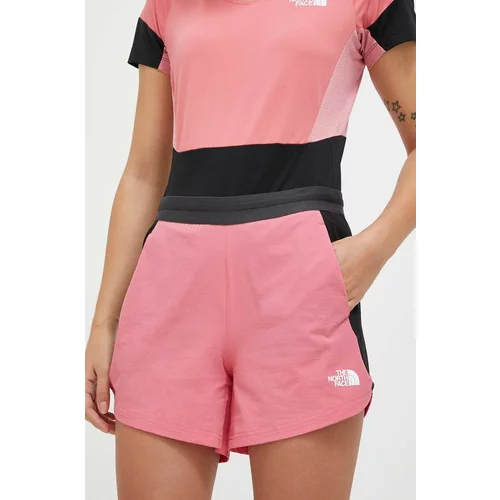 The North Face Kratke outdoor hlače Atlethic Outdoor boja: ružičasta, s uzorkom, srednje visoki struk
