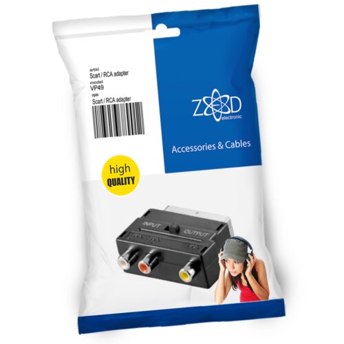 Zed Electronic Scart prelaz na 3 x RCA (činč), sa prekidačem &ndash; VP49 Cijene