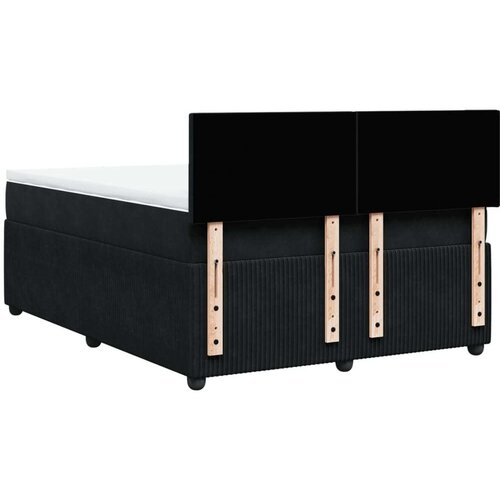 VidaXL Krevet s oprugama i madracem crni 140 x 190 cm bar&amp;scaron;unasti Slike