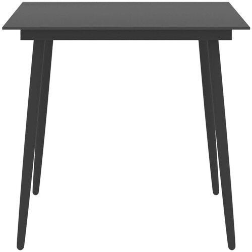 Maison Chic vrtna miza - vrtna jedilna miza črna 80x80x74 cm jeklo in steklo, (21715435) Cene