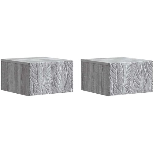 Stolna montirana na zid 2 pcs Siva Sonoma 34,5 x 33 x 20 cm Slike