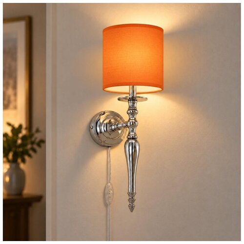 Brilagi Zidna lampa NUBILA 1xE27/60W/230V sjajni hrom/narandžasta Slike