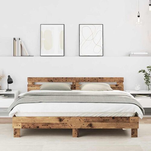  Krevetna konstrukcija Staro drvo 203 x 185 x 70 cm Slike
