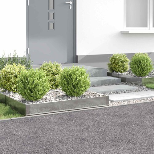  Ograda oko Travnjaka 4 pcs 100 x 60 x 20 cm Čelik Srebrna Cene