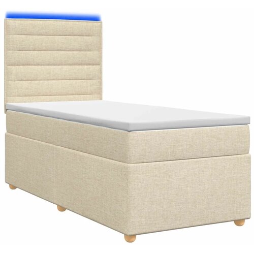  Boxspring krevet s madracem Krem 100 x 200 cm Tkanina - Krem 100 x 200 cm Dizajn linija Slike