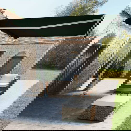 vidaXL prostostoječa ročno zložljiva tenda 400x350 cm antracitna Cene