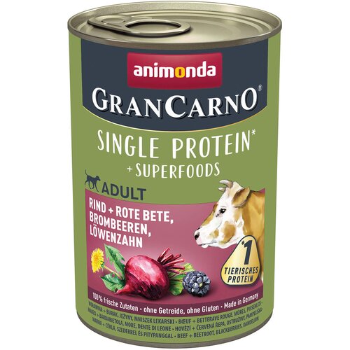 Animonda GranCarno Superfood konzerva za pse - Govedina, cvekla, kupina i maslačak 400g Cene