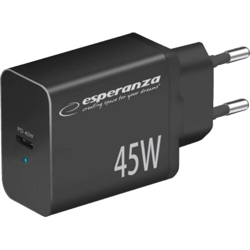 Esperanza USB punjač Type-C QUICK POWER CHARGER 45W USB-C PD 45W BLACK, EZC108K Slike