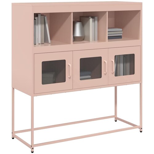 VidaXL Komoda roza 100,5x39x107 cm hladno valjano jeklo Slike