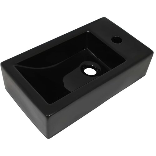 Maison Chic Umivalnik - Kopalna umivalnik - Lavabo pravokotni keramika črne barve 46x25,5x12 cm, (21684569) Cene