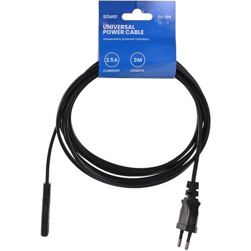 Savio Power cable 2pin (M) 3m CL-105 Black Cijene