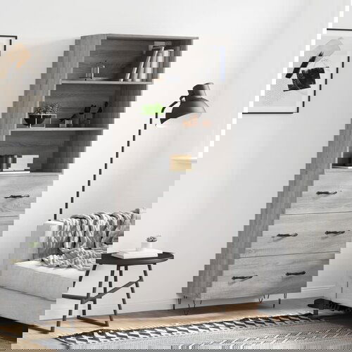 vidaXL Visoka komoda siva sonome 69 5x34x180 cm od konstruiranog drva Cijene