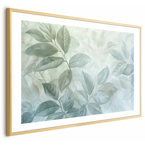  Plakat Mint Leaves - large botanical motif 90x60 Zlatni okvir s margom Cene