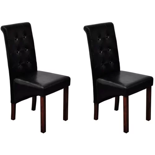 vidaXL Jedilni stoli 2 kosa črno umetno usnje, (20699649)
