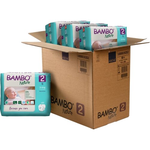 Bambo Nature pelene (mesečni box) veličina 2, (3-6kg), 180kom Slike