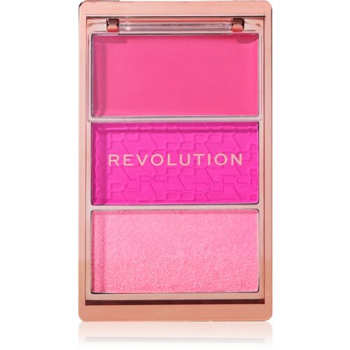 Makeup Revolution Blush Icon Palette paleta rumenila nijansa Hot Pink Flag 9.8 g Slike
