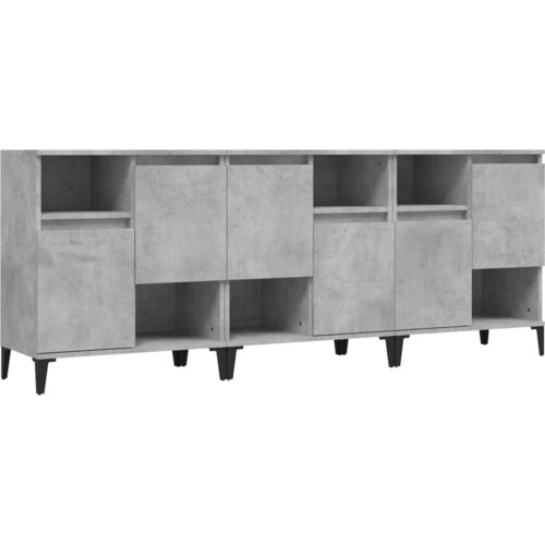 Maison Chic Komoda - Predalnik 3 kosa betonsko siva 60x35x70 cm inženirski les, (21722355) Cene