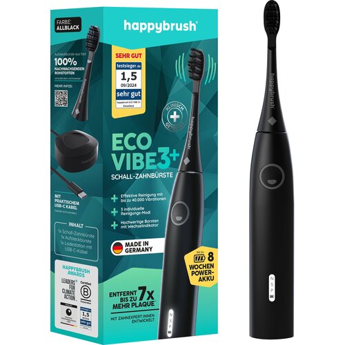 Happybrush Začetni komplet ECO VIBE 3+ AllBlack - 1 kos Slike