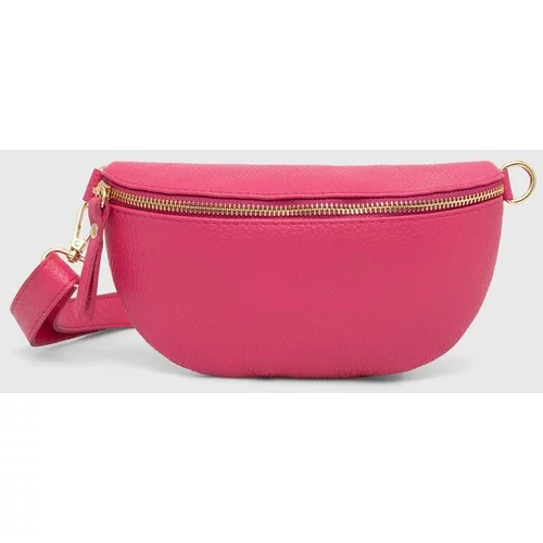 Answear Lab Kožna torbica oko struka boja: ružičasta