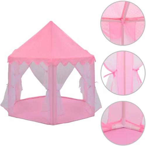 vidaXL Princeskin igralni šotor roza, (20812764)