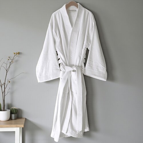 Viktorija Leskovac Bade mantil Pli&scaron; 3XL - veličina Model Kimono white Cene