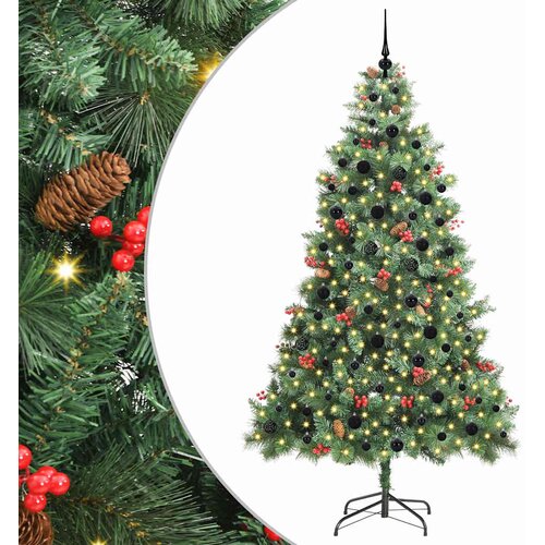  Umjetno božićno drvce S LED lampica Zelena 240 cm PVC i metal Slike
