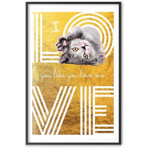  Plakat - I Love You Like You Love Me 40x60 Crni okvir s margom Cijene