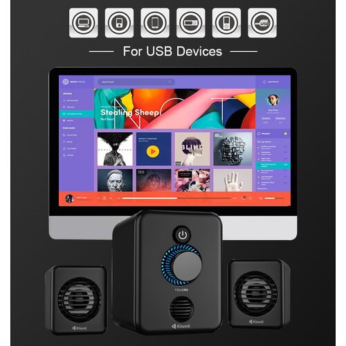 Kisonli zvučnik U-3000BT 2.1 Bluetooth crni Slike