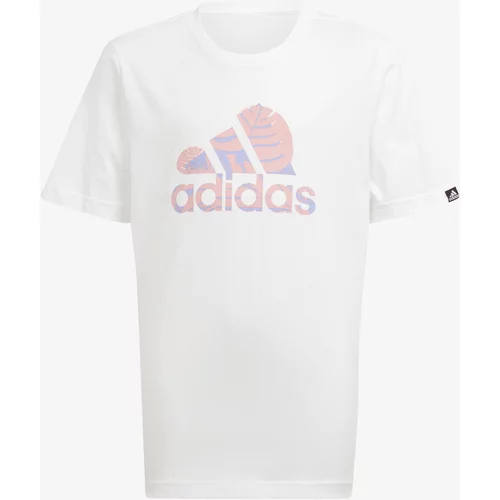 Adidas Otroška bombažna kratka majica bela barva