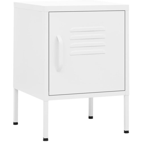 Maison Chic Nočna omarica - Nočna miza bela 35x35x51 cm jeklo, (21687149) Slike