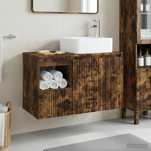  Set namje&scaron;taja za kupaonicu 2 kom. Dimljeni hrast Smeđa 49.5 x 41 x 80 cm Cijene