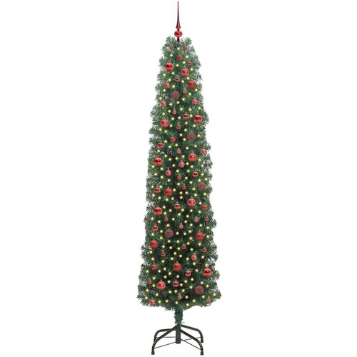 VidaXL Umjetno božićno drvce Zelena 240 cm PVC i čelik i plastika Slike