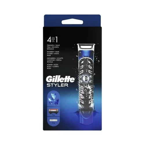 Gillette Styler 4v1: striženje, oblikovanje, britje, depilacija
