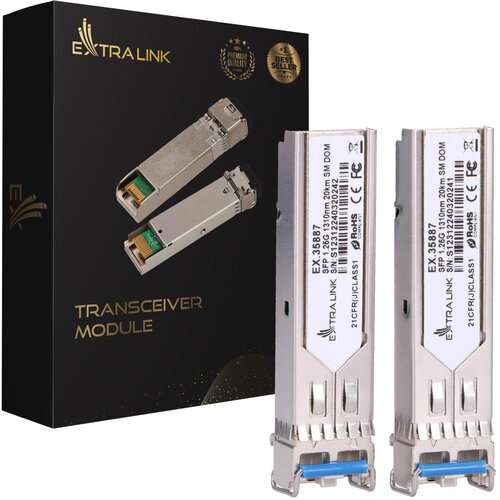 Extralink SFP 1.25G 1310nm 20km SM DOM , LC/UPC, cena po komadu Slike