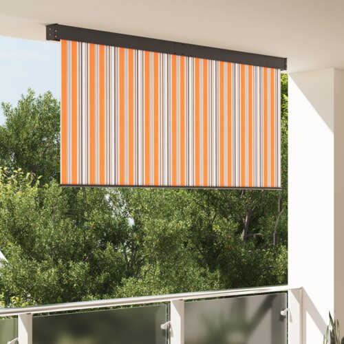 VidaXL Vanjska Roleta Prugasti Podesiva Žuta i plava 220 x 250 cm tkanina Slike
