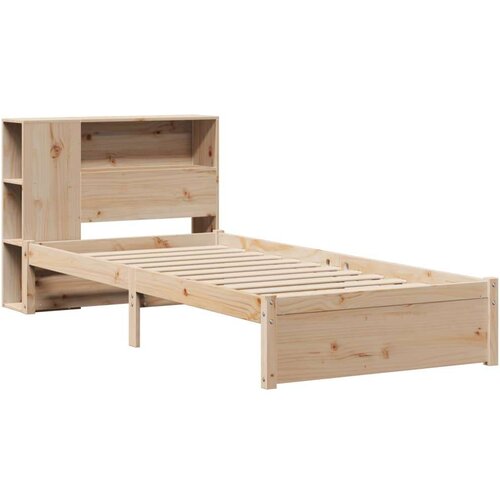 VidaXL Krevet s regalom za knjige bez madraca 75x190 cm borovina Slike