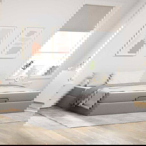 VidaXL Konstrukcija postelje s shranjevanjem Taupe 180 x 200 cm blago Slike