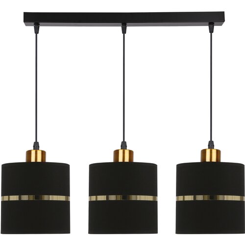 Candellux luster/visilica-assam viseća lampa crna+zlatna 3X60W E27 crna abažur+zlatna traka Cene