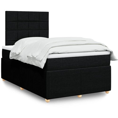 vidaXL Box spring postelja z vzmetnico črn 120x200 cm blago Cene