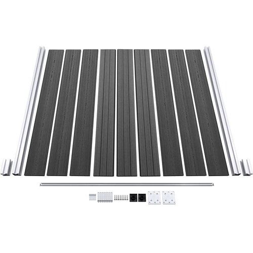  Set panela za ogradu WPC 353 x 186 cm crni Slike