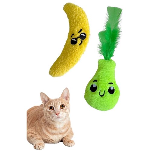 Paws & Whiskers Set igračaka za mačke Miyav 1004, 2 komada, Žuta i zelena Cene