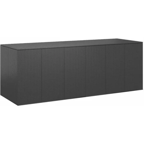  Vrtna škatla za blazine PE ratan 291x100,5x104 cm črna