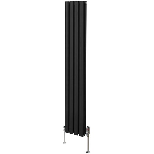Monster ovalni stebrični radiator in ventili - 1600 mm x 240 mm - črn, (21569949) Cene
