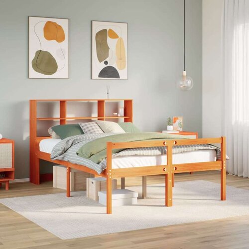 vidaXL Krevet s regalom za knjige bez madraca 160x200 cm masivno drvo Cene