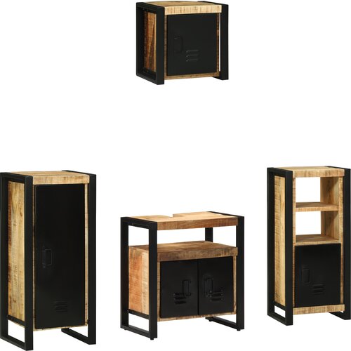 VidaXL Set namje&amp;scaron;taja za kupaonicu 4 pcs Smeđa Čvrsto drvo manga Slike