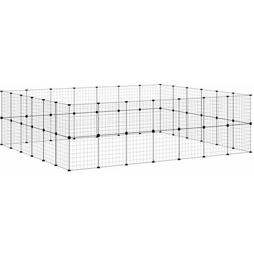  Kavez za ljubimce s 52 panela i vratima crni 35 x 35 cm čelični Slike