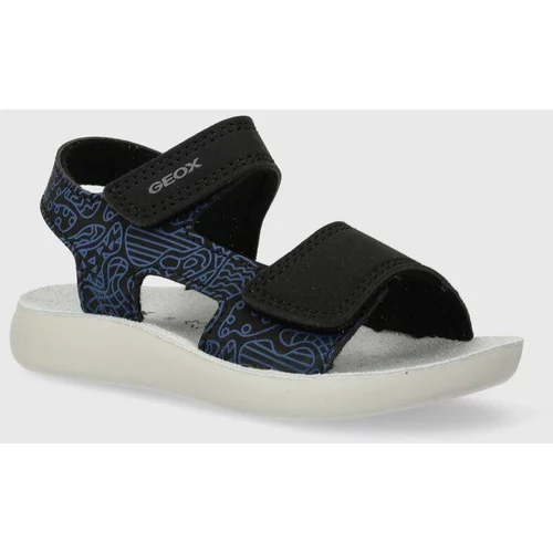 Geox Otroški usnjeni sandali SANDAL LIGHTFLOPPY črna barva